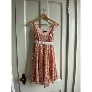 Betsey Johnson Retro early 00s Champagne Sequined mini dress